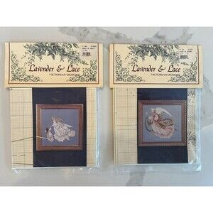 Lavender and Lace Victorian Designs - 2 Counted Cross Stitch Patterns - Angels